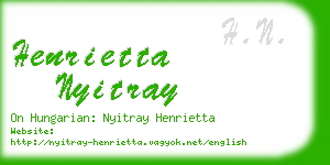 henrietta nyitray business card